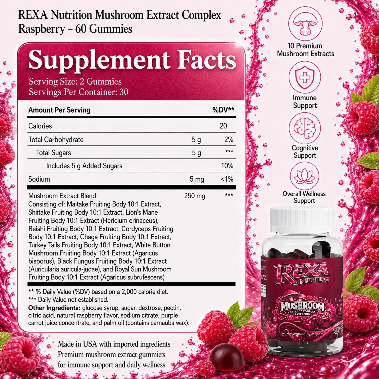 Mushroom Extract Complex Gummies
